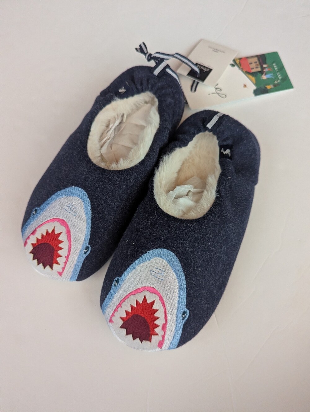 Joules Navy Shark Slipper Boys 2-3